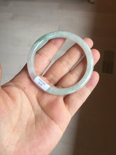 Load image into Gallery viewer, 54mm Certified type A 100% Natural icy watery light green purple round cut Jadeite bangle PB182-9126
