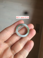 Load image into Gallery viewer, 100% natural type A dark green/green jadeite jade band ring AZ91
