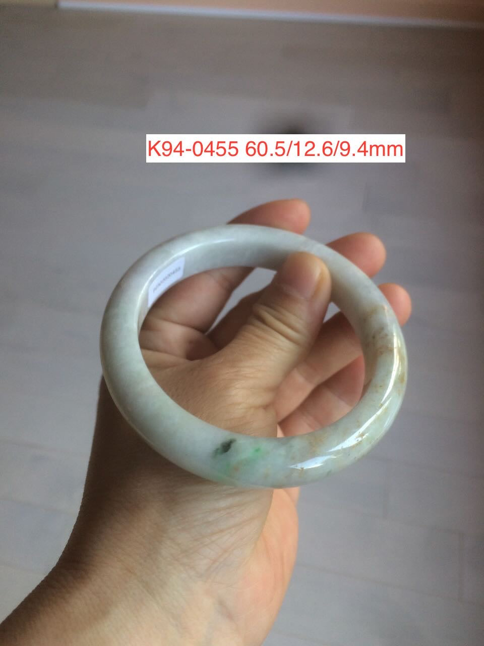 58-64mm certified 100% Natural type A green/gray jadeite jade bangle group S33 (Clearance)