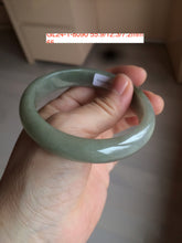 Load image into Gallery viewer, 55-57mm Certified Type A 100% Natural oily dark green/black/gray Jadeite Jade bangle group GL24
