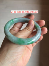 Load image into Gallery viewer, 54.5mm certificated Type A 100% Natural sunny green/dark green/black Jadeite Jade bangle Z133-2356
