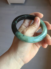 Load image into Gallery viewer, 58.8mm Certified 100% natural Type A sunny green dark green/black(绿水墨)  jadeite jade bangle PB58-9774
