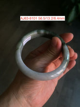 Load image into Gallery viewer, 52-58mm certified type A 100% Natural dark green/white/purple Jadeite Jade bangle group U7
