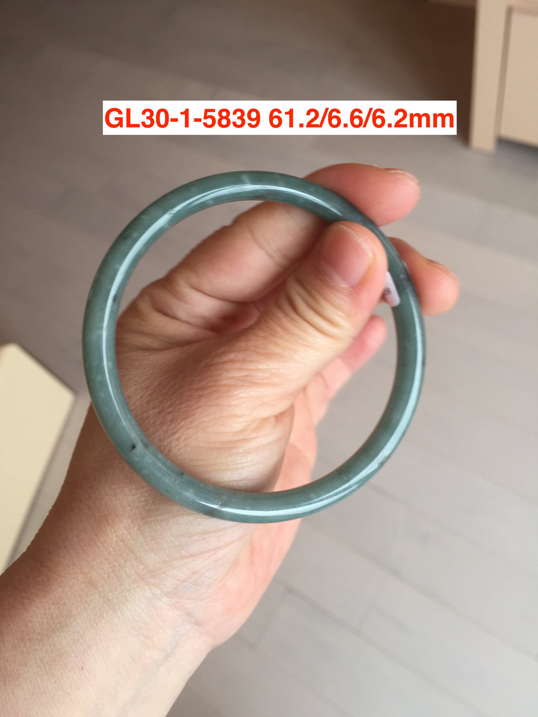 Sale! Certified type A 100% Natural dark green/blue/black/gray slim round cut guatemala  Jadeite bangle(different size with defects) group GL30