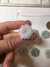 Load image into Gallery viewer, Type A 100% Natural light green/white/purple jadeite Jade flower Pendant PB47

