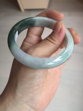 Load image into Gallery viewer, 54.5mm certified 100% natural icy watery oily dark green purple jadeite jade bangle B111-9119
