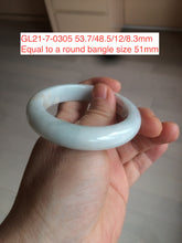 Load image into Gallery viewer, 50-52mm certified 100% natural Type A light green/white/purple oval jadeite jade bangle group GL21

