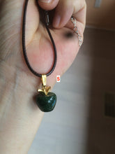 Load image into Gallery viewer, 100% natural type A green/white 3D apple jadeite jade pendant AQ75
