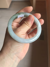 Load image into Gallery viewer, 56.8mm Certified 100% natural Type A icy watery oily dark green/gray(淡油青) jadeite jade bangle PB174-0353
