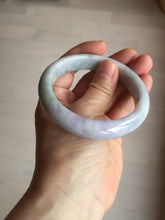 Load image into Gallery viewer, 57.8mm 100% natural certified light green purple yellow(FU LU SHOU) jadeite jade bangle N38-7344
