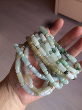 Load image into Gallery viewer, 100% natural type A  green/brown/yellow jadeite jade beads bracelet W105
