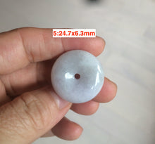 Load image into Gallery viewer, 100% Natural green/white/purple jadeite Jade Safety Guardian Button(donut) Pendant/worry stone AX29
