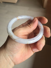Load image into Gallery viewer, 56mm 100% Natural type A light purple white carved and golden-painted round cut Jadeite Jade bangle PA175-9116

