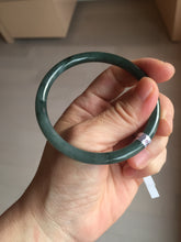 Load image into Gallery viewer, 57.3mm Certified Type A 100% Natural light green/blue/gray Guatemala slim round cut Jadeite bangle BP204-1007
