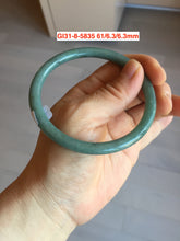 Load image into Gallery viewer, Sale! 56-62mm Certified type A 100% Natural dark green/blue/black/gray slim round cut Guatemala  Jadeite bangle(different size with defects) group GL31
