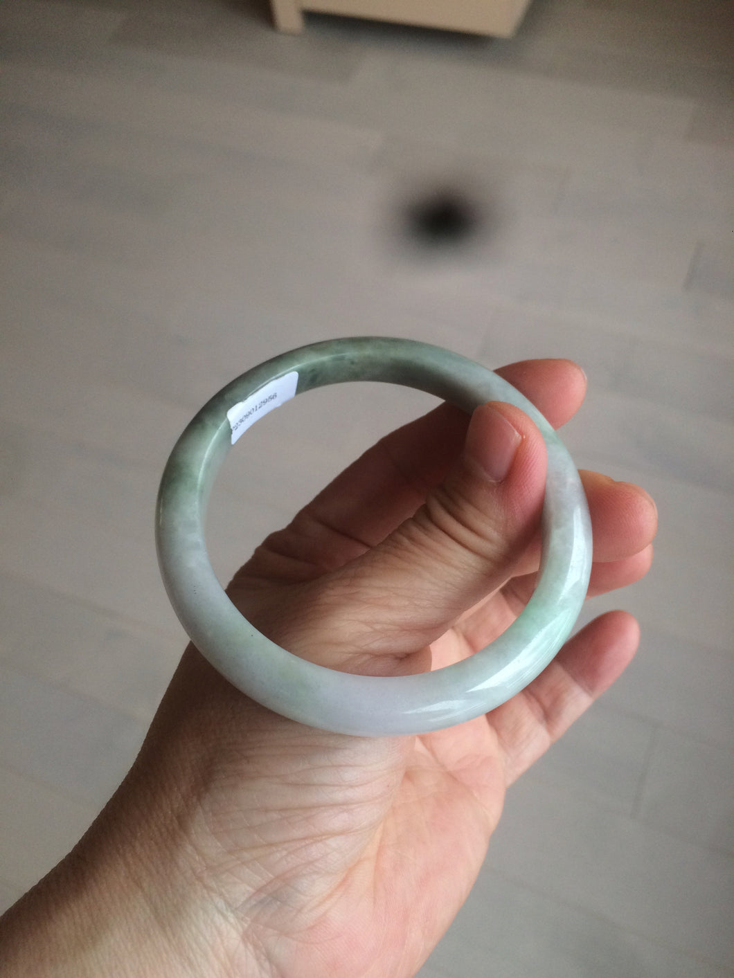 55.5mm certificated Type A 100% Natural light green/dark green/purpleJadeite Jade bangle BG52-2956