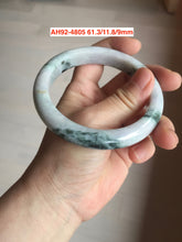 Load image into Gallery viewer, Type A 100% Natural dark green/white/purple Jadeite Jade bangle group AH92
