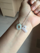 Load image into Gallery viewer, 100% natural type A green purple white jadeite jade Initial letter group PB41 E, F, H, K, P, L, O, Q, U, V, Y, Z
