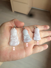 Load image into Gallery viewer, 全卖了N 100% Natural white light purple jadeite Jade baby buddha (宝宝佛) pendant group B98
