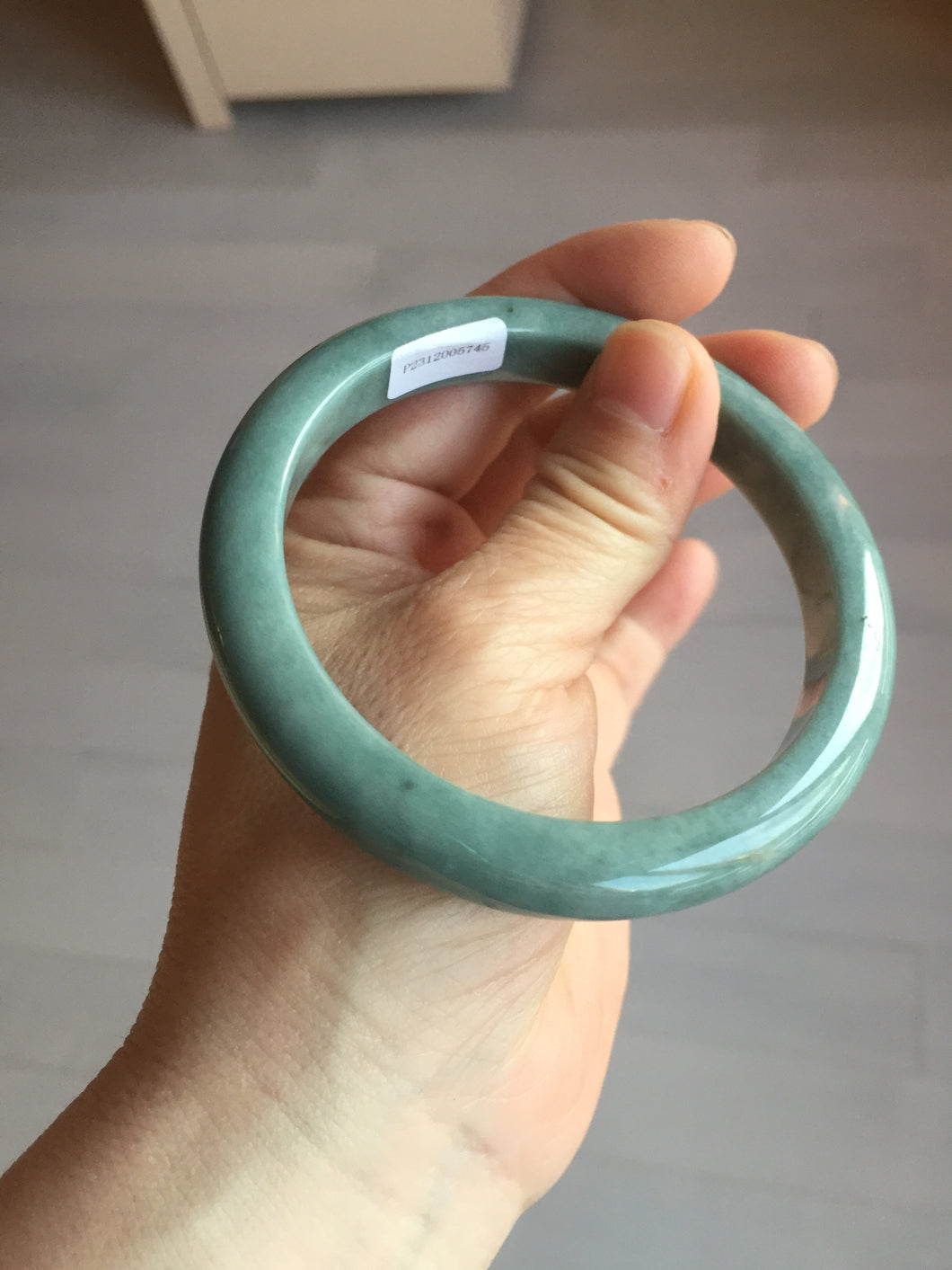 62.7mm Certified Type A 100% Natural green/blue/gray/black Guatemala Jadeite bangle BL28-5745