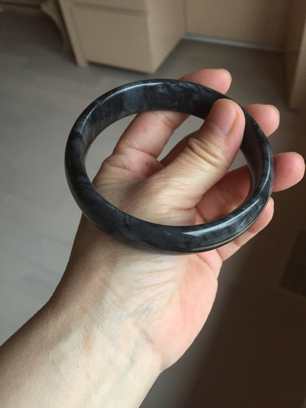 56-64mm 100% natural black/gray/white carbonate(Marble) bangle AW34