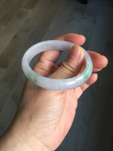 Load image into Gallery viewer, 50mm certified 100% natural Type A icy watery light green purple oval jadeite jade bangle PB208-2840
