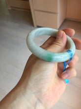 Load image into Gallery viewer, 52.8mm Certificated sunny green/white jadeite jade bangle BN42
