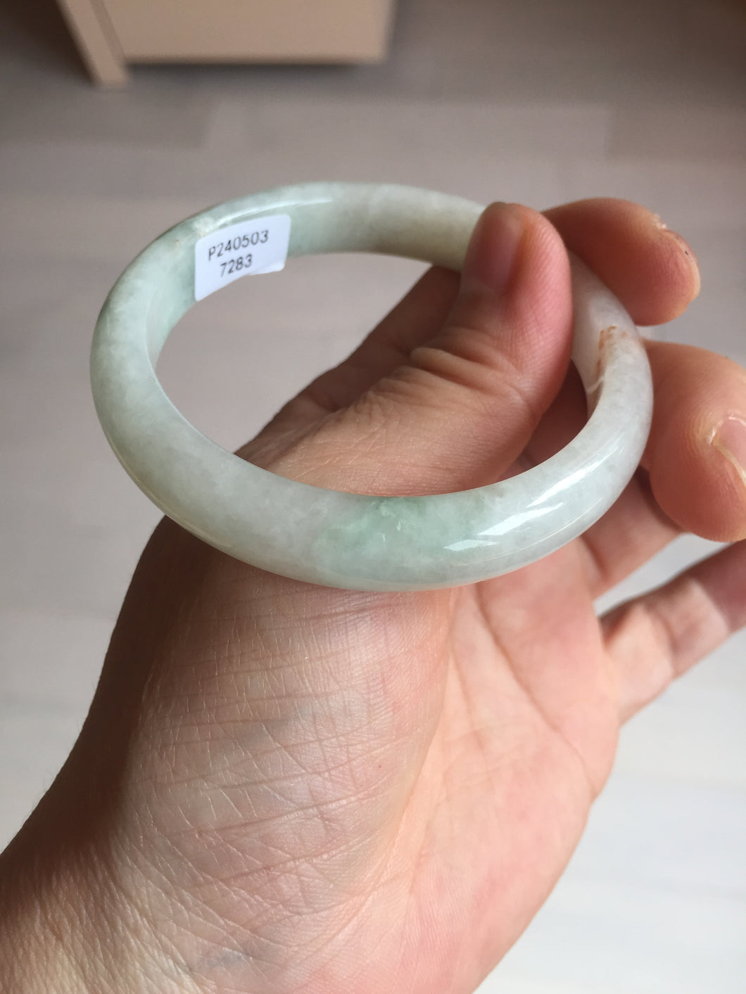 51.5mm certified 100% natural type A green/yellow jadeite jade bangle BP98-7283