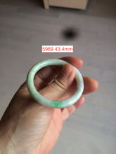 Load image into Gallery viewer, 35-38mm Type A 100% Natural sunny green/white Jadeite Jade kids bangle /scarf button group BF100
