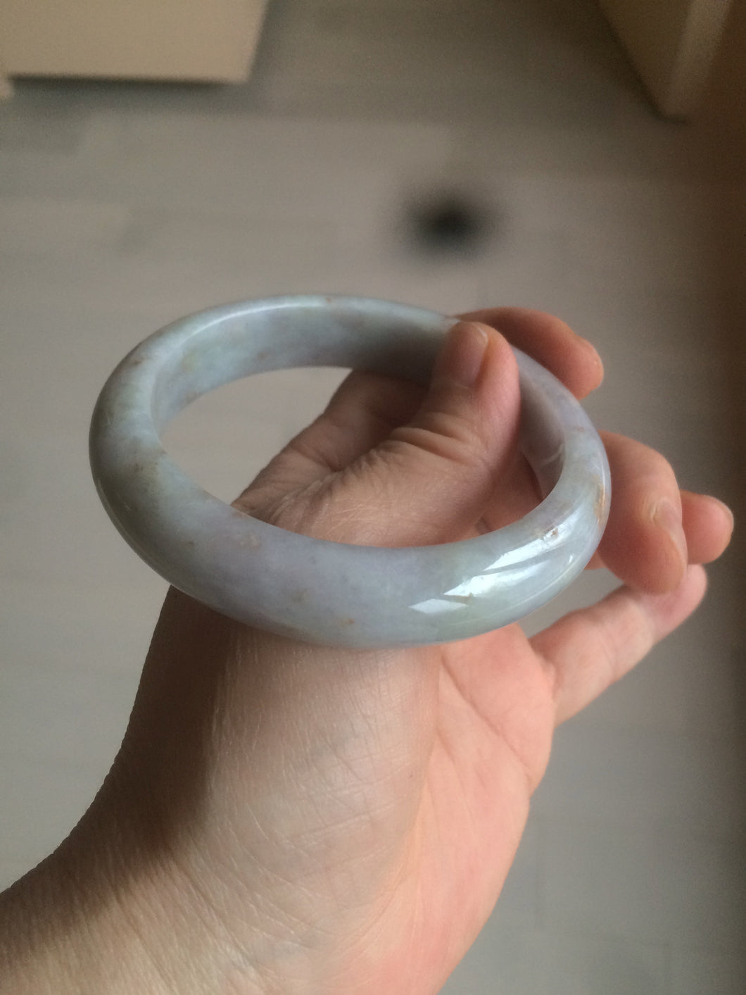 57.7mm certified Type A 100% Natural red//brown/purple/gray Jadeite Jade bangle BG12-0311