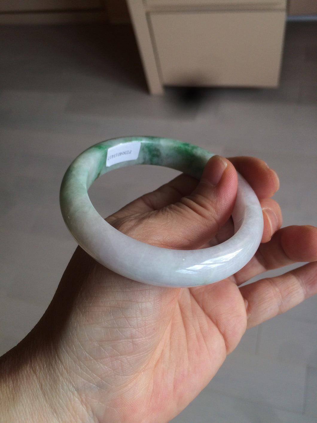 55mm Certified 100% natural Type A sunny green/purple/white jadeite jade bangle BH29-5417