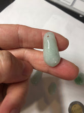 Load image into Gallery viewer, 100% Natural type A icy watery sunny green jadeite Jade bamboo/blessing melon pendant BM56
