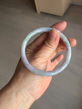 Load image into Gallery viewer, 58mm certified 100% natural Type A light green purple round cut jadeite bangle PB250-5664
