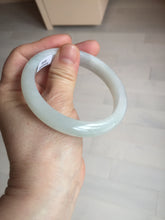 Load image into Gallery viewer, 58.5mm certified 100% natural type A icy watery white light green jadeite jade bangle AH99-0548
