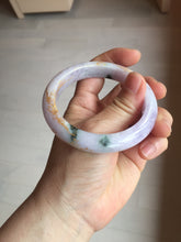 Load image into Gallery viewer, 56mm Certified 100% Natural type A green/light purple carved and golden-painted Jadeite Jade bangle PC70-(8712)
