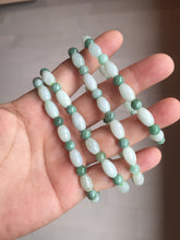 Load image into Gallery viewer, 100% natural type A light green jadeite jade beads bracelet group BQ76
