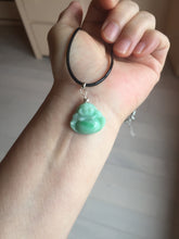 Load image into Gallery viewer, Certified 100% Natural type A sunny green happy Buddha jadeite Jade pendant PB68-5104

