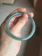 Load image into Gallery viewer, 55.5mm Certified Type A 100% Natural light green/blue/gray Guatemala slim round cut Jadeite bangle PD67-1481

