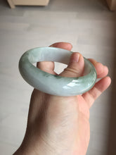 Load image into Gallery viewer, 57.5mm Certified 100% natural Type A dark green white gray chubby jadeite jade bangle AD118-2998
