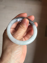 Load image into Gallery viewer, 51.5mm certified Type A 100% Natural black white light green (WuJi) Half Mountain, Half Water(半山半水) Jadeite Jade bangle PB158-5849
