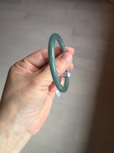 Load image into Gallery viewer, 51.5mm Certified Type A 100% Natural dark green/blue/gray Guatemala slim round cut oval Jadeite bangle BP190-2467
