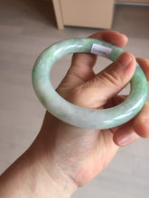 Load image into Gallery viewer, 卖了 58mm certified 100% natural type A light sunny green chubby round cut jadeite jade bangle BL8-5394
