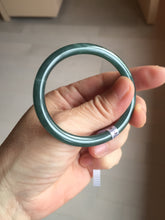 Load image into Gallery viewer, 50.5mm Certified Type A 100% Natural dark green/blue/gray Guatemala slim round cut oval Jadeite bangle BP196-2470
