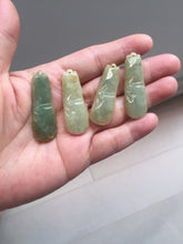 Load image into Gallery viewer, 100% Natural type A green/yellow Jadeite Jade bamboo pendant group F158
