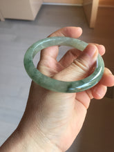 Load image into Gallery viewer, 58mm Certified Type A 100% Natural icy watery light green/dark green/black Jadeite bangle PD110-8526
