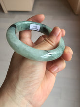 Load image into Gallery viewer, 56.5mm Certified Type A 100% Natural icy watery light green dark green chubby Jadeite Jade bangle BP36-8907
