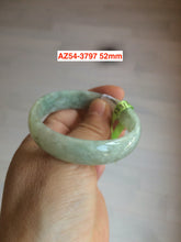 Load image into Gallery viewer, 51-52mm certificated Type A 100% Natural light green/yellow/brown thin Jadeite Jade bangle AZ54
