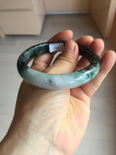 Load image into Gallery viewer, 58mm Certificate dark green/black/white sunny green/purple jadeite jade bangle BP27-4053
