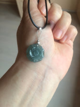 Load image into Gallery viewer, 100% Natural blue gray green  Guatemala jadeite Jade flower pendant group BH61
