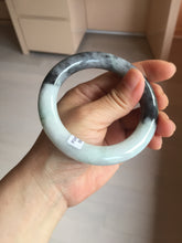 Load image into Gallery viewer, 卖了  56.2mm Certified 100% natural Type A black/white(wuji) chubby round cut jadeite jade bangle BP31-5844
